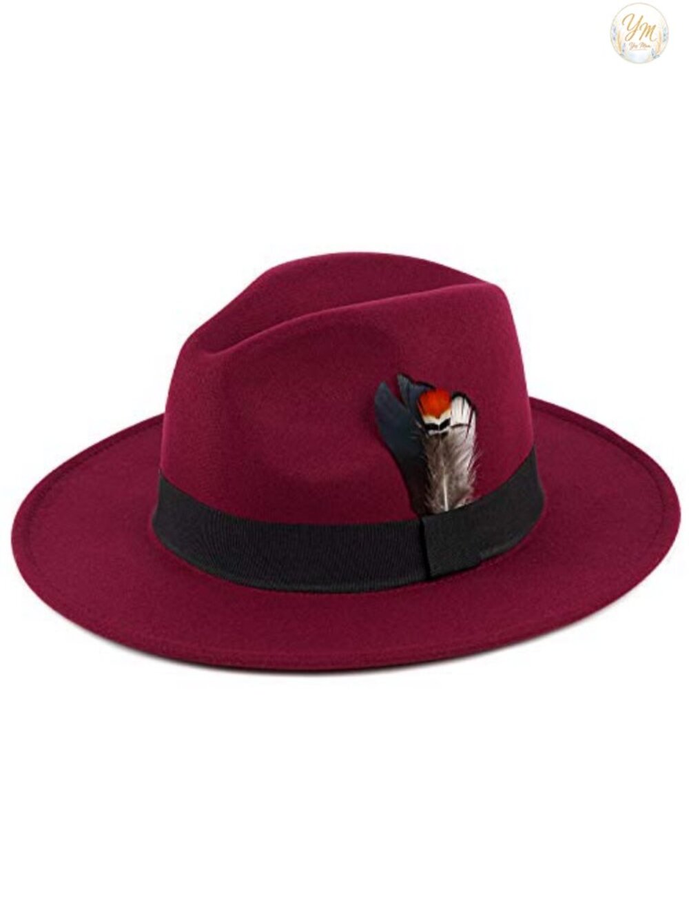 Unisex Wide Brim Felt Fedora Hat Adjustable Panama Dress Hat